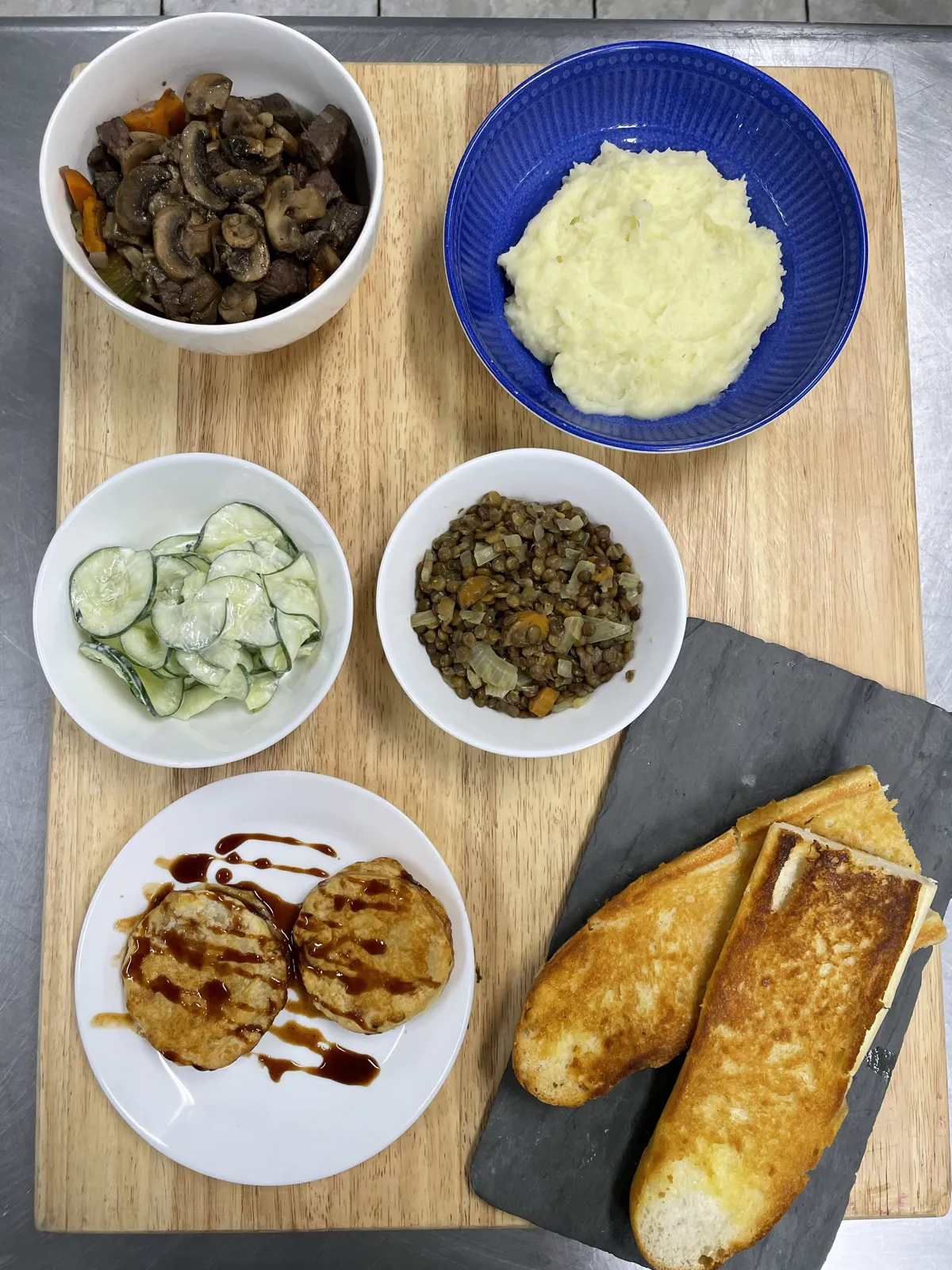 French themed dinner night spread