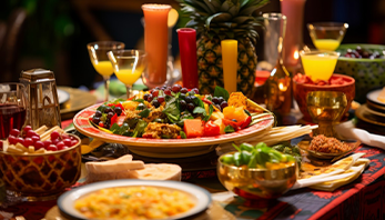 Israeli themed dinner night spread