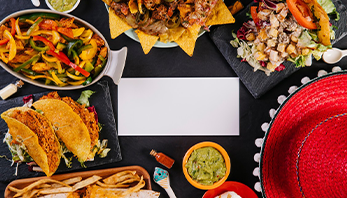Mexican themed dinner night spread
