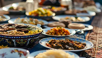 Moroccan themed dinner night spread